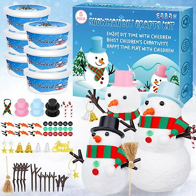#ad 6 Pack Snowman Kit Christmas Craft DIY for Kids Build a Snowman Craft Winte... $25.66
