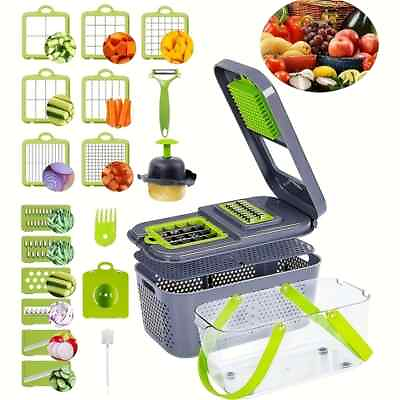 #ad Hoem A Set of 22 Piece Multifunctional Vegetable Cutting Machine Hot $65.31