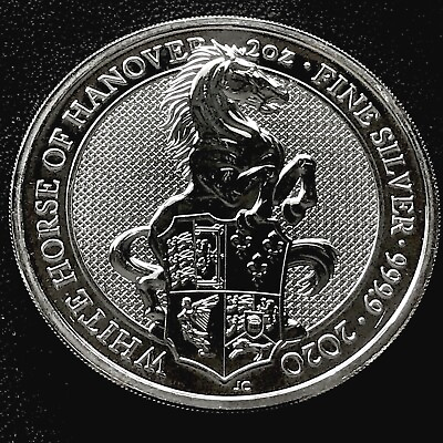 #ad 2020 Queen#x27;s Beast White Horse of Hanover 2 oz .9999 Silver UK Coin Brexit $91.99