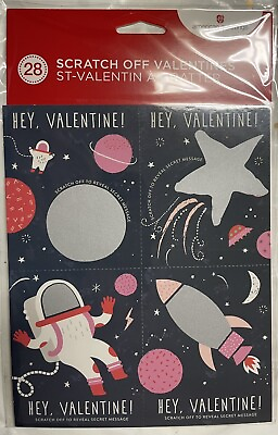 #ad Valentines 28 Scratch Off Space Valentines For Kids Or Anyone $3.99