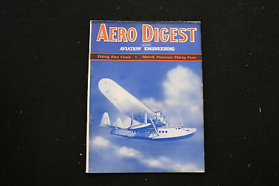 #ad 1934 MARCH AERO DIGEST MAGAZINE PAN AMERICAN quot;CLIPPER SHIPquot; COVER E 10685 $60.00