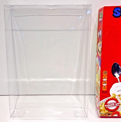 #ad 1 Box Protector For 8.4oz Super Mario Cereal Boxes Only Clear Nintendo Amiibo $4.50