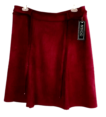 #ad NYCC Women#x27;s Size Extra Large Skirt Red Wine Color Flare Knee Length $18.00