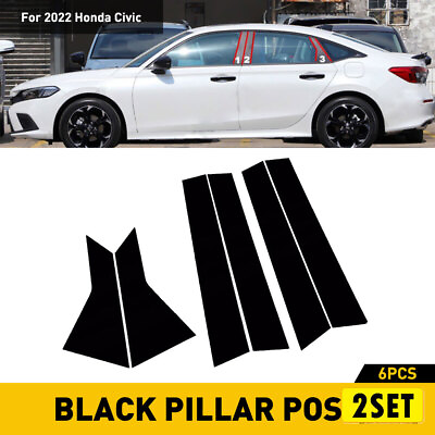 #ad 2set NEW Window Molding Posts Pillar Black Cover Trims Door Kits For 2022 Honda $26.98