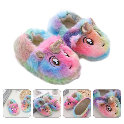 #ad Rubber Sole Slippers Indoor Wearing Cotton for Kids Animal Autumn and Winter $13.02