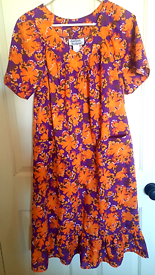 #ad Mother#x27;s Day Anthony Richards Mumu House Dress Medium Grandma Core Cotton Blend $17.50