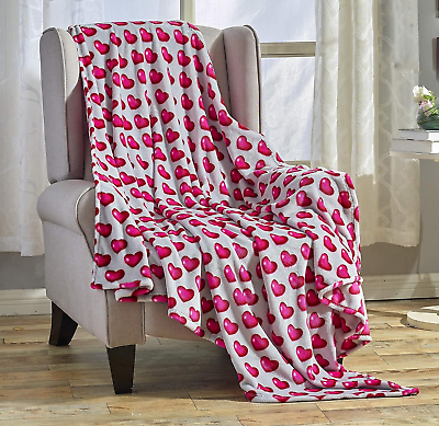 #ad Super Soft Girls Heart Throw Blanket 50quot; X 60quot; Mother#x27;S Day Red Hearts $35.84