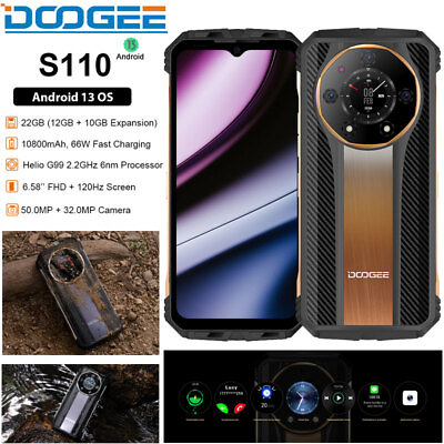 #ad Global DOOGEE S110 4G LTE Rugged Phone Outdoor Android 13 Mobile 66W Waterproof $332.32