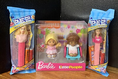 #ad Fisher Price Set Of 2 Little People BARBIE BIRTHDAY PARTY Figures 2 BARBIE Pez $14.99
