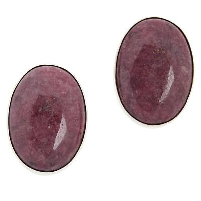 #ad Jay King Sterling Silver Gemstone Oval Earrings Pink Rhodonite $19.99