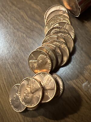 #ad 1958 P Lincoln Wheat Cent Pennies BU Roll of 50 pennies Brilliant Uncirculated $26.00
