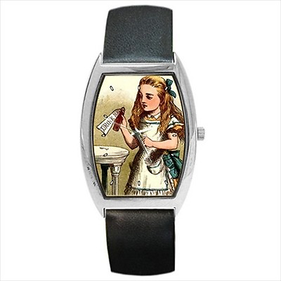 #ad Alice In Wonderland Wrist Watch Drink Me Art Ladies Mens Analog New $29.99