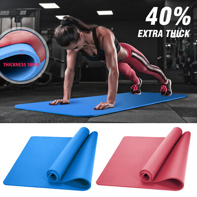 #ad Thick Gym Exercise Mat Yoga Mat Pilates Workout Pad Non Slip Home Class Fitness $12.48