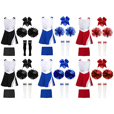 #ad Girls Cheerleading Costume Cheer Leader Uniform Outfit for Carnival Sports Games $9.27
