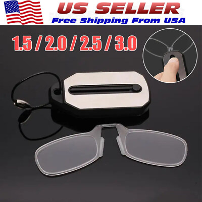 #ad Ultra Thin Reading Glasses Nose Clip Optics Presbyopic 1.0 1.5 2.0 2.5 3.0 $5.99