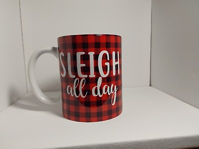#ad Handmade Christmas Gift coffee mug Sleigh All day New Dishwasher Safe $12.99