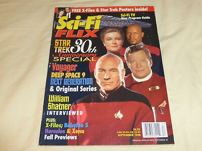 #ad Sci Fi Flix Magazine Vol 2 No 1 Sept 1996 Star Trek 30th Ann. Xena X Files $4.99