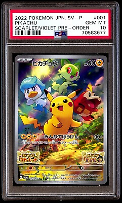 #ad PSA 10 Gem Mint Pikachu 001 SV P Scarlet amp; Violet Pre Order 2022 Japanese Graded $34.87
