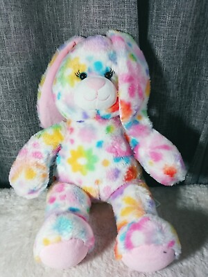 #ad Build A Bear Colorful Flowery Bunny Rabbit 17quot; Plush Perfect For Easter $18.00