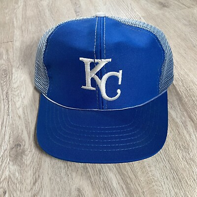 #ad Vintage Kansas City Royals Hat Snapback MLB Baseball Blue Universal Cap $19.80