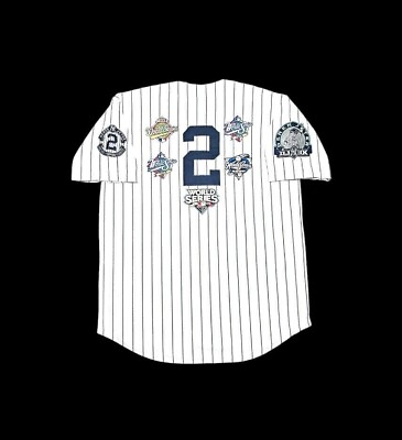 #ad Derek Jeter New York Yankees Jersey 5 World Series Patches Stitched NEW 🎁 $86.89