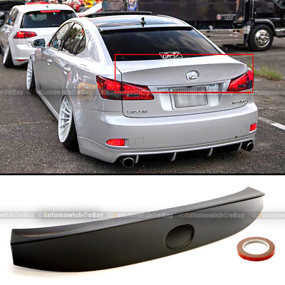 #ad For 06 12 IS250 IS350 ISF Unpainted WD W Style ABS Rear Trunk Lip Wing Spoiler $63.90