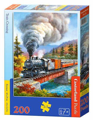 #ad Castorland B 222070 Train Crossing Puzzle 200 Pieces New $8.20