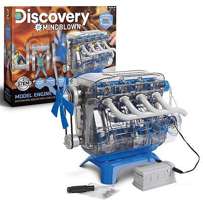 #ad Model Engine Kit for Children with Moving Motor Parts and LED Lights $35.87