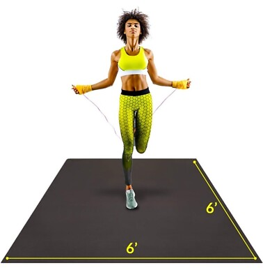 #ad ActiveGear Large Exercise Mat 6 x 6 ft 7mm Thick Premium Square Workout Mat $118.99