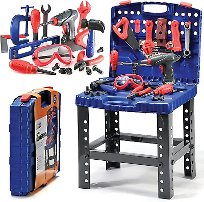 #ad Kids Tool Workbench 78 Set with Electronic Play Drill $39.99