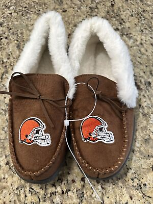 #ad FOCO NFL NEW Cleveland Browns Mens Moccasins Slippers Men#x27;s XL 11 12 $29.99