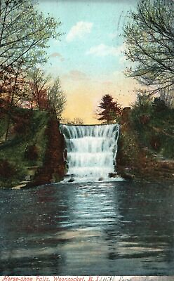#ad Vintage Postcard 1907 Horse Shoe Falls Woonsocket Rhode Island The Rhode Island $9.89