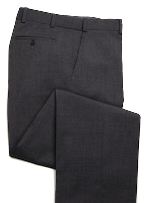 #ad Sample Sale New Stretch Wool Blend Lined Mens Dress Pant Flat Front Grey 34 $26.99