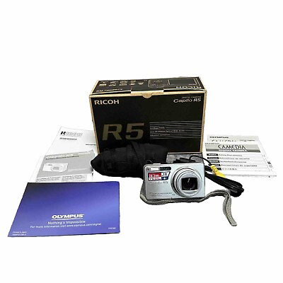 #ad Ricoh Caplio R5 7.0MP Digital Camera Silver Boxed with all paperwork GBP 47.49