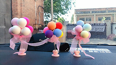 #ad Romantic Rocking Colorful Balloons Car Decoration Interior Dashboard Decoration $8.88