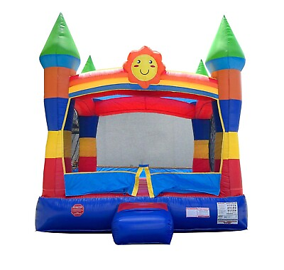 #ad #ad Pogo Crossover Bouncy Castle Inflatable Bounce House Rainbow Bouncer Kids Jumper $649.99