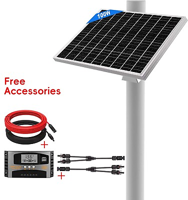 #ad 100W Kits Mono PV Solar Panel 12V Battery Charger Home Balcony Boat RV Off Grid $89.99
