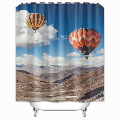 #ad Hot Balloon Fiber Fabric Waterproof Bathroom Shower Curtain Decor with 12 Hooks $15.90