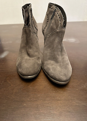 #ad RARE Vince Camuto SIZE 9.5 Fritan Gray Bootie SUEDE Ankle Stacked Heel Boot $18.50