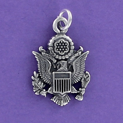 #ad Great Seal of the United States Charm 925 Sterling Silver for Bracelet Necklace $20.00