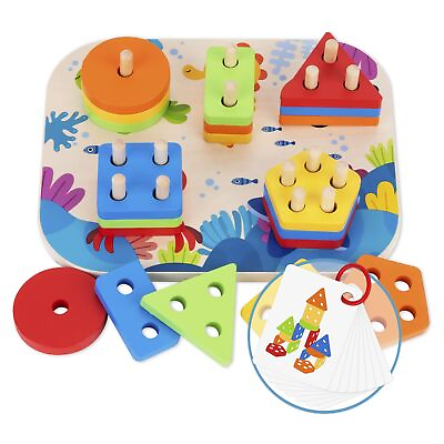 #ad Toddlers Montessori Wooden Educational Learning Toys for Baby Boys Girls Age 2 3 $14.26