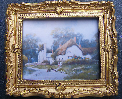 #ad Framed Picture Print Of A Cottage 1:12 Scale Tumdee Dolls House Art Accessory GBP 3.29
