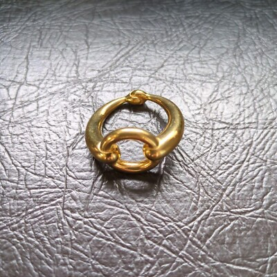 #ad Hermes Moris Circle Design Scarf Ring Gold Good used condition w o Box Japan JP $99.99