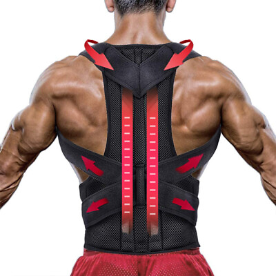 #ad Hot Posture Corrector for Men and Women Full Back and Neck Support with Straps $11.79
