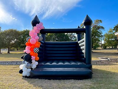 #ad 13FT Black Bounce House Castle Commercial PVC Inflatable Jumping Castle w blower $1389.90