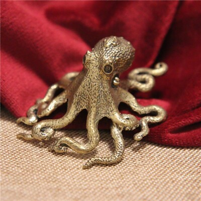 #ad #ad Brass Octopus Figurine Small Statue Home Office Decoration Animal Figurines $7.98