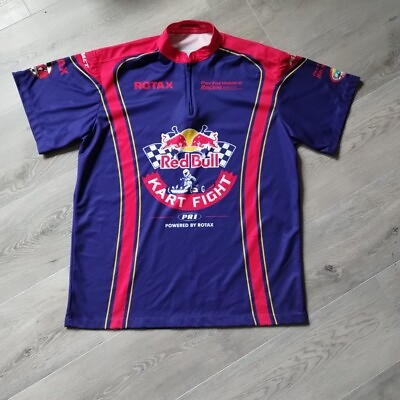 #ad Red Bull Kart Fight Crew 1 4 Zip Shirt L Blue Red World International Karting $47.99