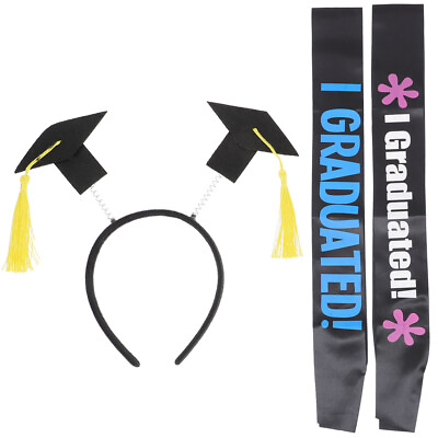 #ad 1Set Decors Graduation Costume Graduation Photo Props Graduation Hairband $9.13