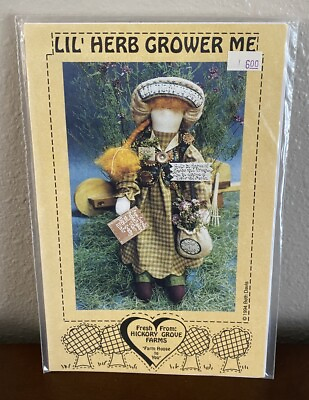 #ad Hickory Grove Farms LIL#x27; HERB GROWER ME 1994 Country Doll Pattern 17” New UC $8.00