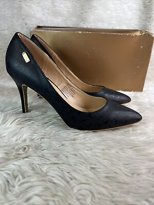 #ad NEW bebe 7.5 Pump Black Suedette Faux Suede Stiletto pointed Toe $16.00
